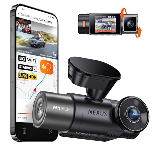 VANTRUE Vantrue N2X 2.7K Dash Cam Front and Inside, 5G WiFi Dual Dash — Manufacturer product photo — best dash cams for night dri