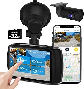 Z-Edge T4 Dash Cam Front and Rear, 4K Dual Dash cam, 2K+1080P Front and Rear, Touch Screen
