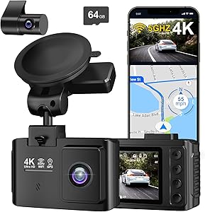 Dash Cam Front and Rear: 4K+2.5K Dual Channel Dash Cam-5GHz WiFi, GPS Dash Camera for Cars