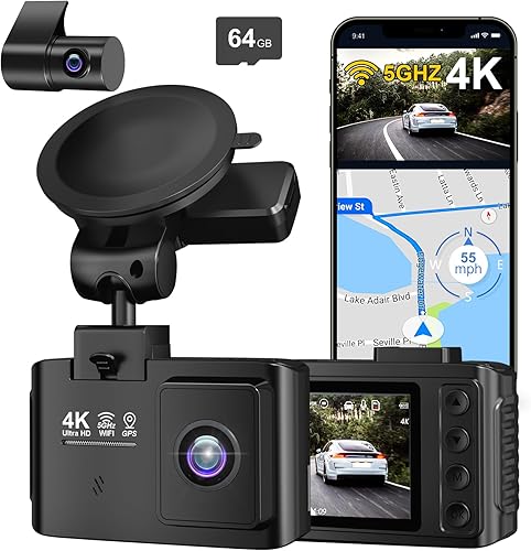 Dash Cam Front and Rear: 4K+2.5K Dual Channel Dash Cam-5GHz WiFi, GPS — Our hands-on testing setup for install dash cam 2026