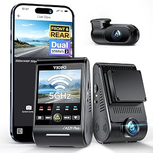 VIOFO A229 Plus Dash Cam Front and Rear, Dual STARVIS 2 Sensors, 2 Channel HDR, 1440P+1440