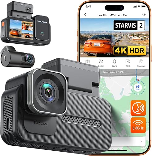 WOLFBOX X5 3 Channel 4K HDR Dash Cam, STARVIS 2 IMX678 8MP Night Visio — Our hands-on testing setup for key features of dash cams 