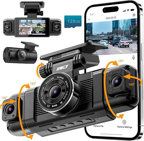 IIWEY N5 4 Channel Dash Cam 360° View, 1080P Front and Rear Inside, Le — Manufacturer product photo — best dash cams 2026