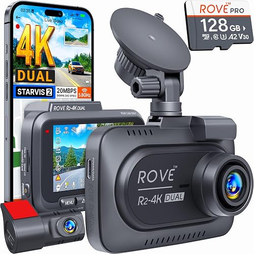 ROVE R2-4K DUAL Dash Cam Front and Rear, STARVIS 2 Sensor, FREE 128GB — Build quality and design details up close