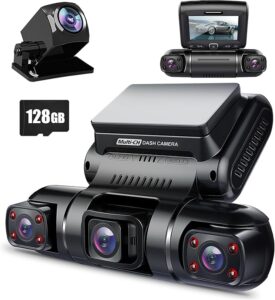 3. PRUVEEO 360 Degree Dash Cam Front and Rear