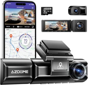 7. AZDOME M550 3 Channel Dash Cam